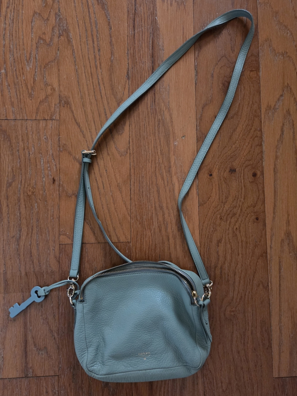 Fossil Teal Leather Crossbody Bag